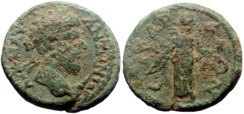 Cilicia, Syedra AE (Bronze, 3.96g, 17mm) Marcus Aurelius (161-180) 
Obv: ΑΥ Κ Μ ...