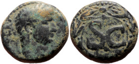 Syria, Antioch AE (Bronze, 14.32g, 22mm) Claudius (41-54)
Obv: IM·TI·CLA·CAE AV·GER; laureate head of Claudius, right
Rev: S C; inscription within a l...