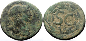 Syria, Antioch AE (Bronze, 12.73g, 28mm) Trajan (98-117) Issue: 116/17
Obv: ΑΥΤΟΚΡ ΚΑΙϹ ΝΕΡ ΤΡΑΙΑΝΟϹ ΑΡΙϹΤ ϹΕΒ ΓΕΡΜ ΔΑΚ ΠΑΡΘ; laureate head of Trajan,...