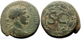 Syria, Antioch AE (Bronze, 14.48g, 25mm) Hadrian (117-138) Issue: SC Bronze coinage
Obv: ΑΥΤΟ ΚΑΙϹ Θ ΤΡ Π ΥΙ Θ ΝΕΡ ΥΙω ΤΡ ΑΔΡΙΑΝΟϹ ϹΕΒΑϹ; laureate and...