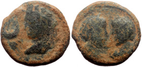 *Seems to be unknown to major references, never recorded by acsearch*
Mesopotamia, Carrhae AE (Bronze, 5.59g, 18mm) Septimius Severus (193-211) with J...