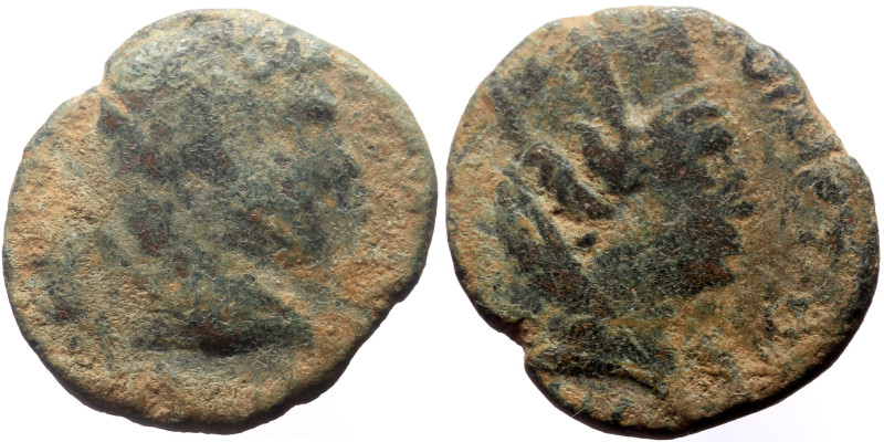 Mesopotamia, Carrhae AE (Bronze, 4.12g, 19mm) Caracalla (198-217) 
Obv: Laureate...