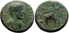 *It seems the coin is unknown to major references*
Unidentified Roman Provincial AE (Bronze, 10.23g, 24mm) Hadrian (117-138)
Obv: KAICAP AΔPIANOS, Lau...