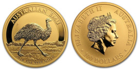 Australia AV 1 Oz. AUSTRALIAN EMU
Obv: Queen Elizabeth II, designed by Jody Clark. On the edge of the coin there is an inscription: "Elizabeth II Aust...
