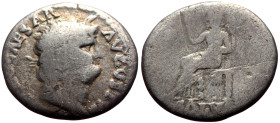 Nero (54-68) AR Denarius (Silver, 2.46g, 18mm) Rome, 65-6. 
Obv: NERO CAESAR AVGVSTVS, laureate head right 
Rev: SALVS, Salus seated left on throne ho...