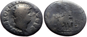 Nero (54-68) AR Denarius (Silver, 2.69g, 19mm) Rome, 65-6. 
Obv: NERO CAESAR AVGVSTVS, laureate head right 
Rev: SALVS, Salus seated left on throne ho...