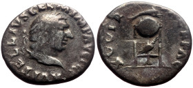 Vitellius (69) AR Denarius (Silver, 2.77g, 18mm) 69 
Obv: A VITELLIVS GERM IMP AVG TR P, Laureate head r. 
Rev: XV VIR – SACR AVG Tripod-lebes with do...