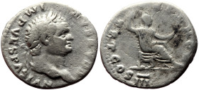 *Just 2 specimens known to OCRE, 3 specimens recorded in Reka Devnia hoard, 7 specimens recorded by acsearch*
Titus (Caesar, 69-79) AR Denarius (Silve...