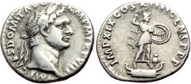 Domitian (81-96) AR Denarius (Silver, 3.37g, 18mm) Rome, 88-89. 
Obv: IMP CAES DOMIT AVG GERM P M TR P VIII, laureate head to right 
Rev: IMP XIX COS ...