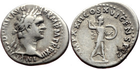 Domitian (81-96) AR Denarius (Silver, 3.26g, 20mm) Rome, 92-93 
Obv: IMP CAES DOMIT AVG GERM P M TR P XII, Laureate head r. 
Rev: IMP XXII COS XVI CEN...