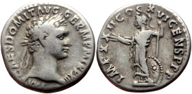 Domitian (81-96) AR Denarius (Silver, 3.32g, 18mm) Rome, 92-93
Obv: IMP CAES DOMIT AVG – GERM P M TR P XII, Laureate head r. 
Rev: IMP XXII COS XVI CE...