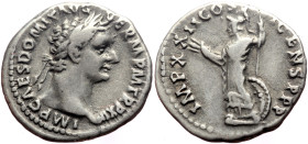 Domitian (81-96) AR Denarius (Silver, 3.32g, 19mm) Rome.
Obv: IMP CAES DOMIT AVG GERM P M TR P XII, Laureate head right.
Rev: IMP XXII COS XVI CENS P ...