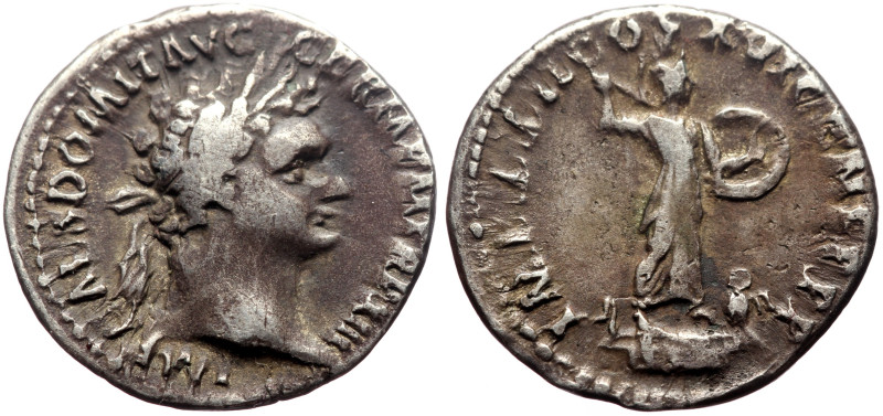 Domitian (81-96) AR Denarius (Silver, 2.93g, 18mm) Rome, 93. 
Obv: IMP CAES DOMI...