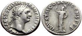 Domitian (81-96) AR Denarius (Silver, 3.26g, 18mm) Rome, 95. 
Obv: IMP CΛES DOMIT ΛVG GERM P M TR P XIIII, laureate head right 
Rev: IMP XXII COS XVII...