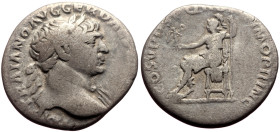 Trajan (98-117) AR Denarius (Silver, 2.84g, 18mm) ca 108-109
Obv: IMP TRAIANO AVG GER DAC P M TR P, Laureate bust r., with drapery on l. shoulder. 
Re...