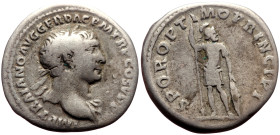 Trajan (98-117) AR Denarius (Silver, 3.11g, 19mm) Rome, 103-111. 
Obv: IMP TRAIANO AVG GER DAC P M TR P COS V P P, laureate bust right, slight drapery...