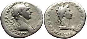 Trajan (98-117) AR Denarius (Silver, 2.81g, 18mm) Rome, 116-117. 
Obv: IMP CAES NER TRAIAN OPTIM AVG GERM DAC, laureate and draped bust right 
Rev: PA...