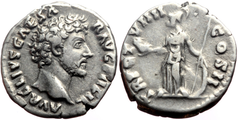 Marcus Aurelius (Caesar, 139-161) AR Denarius (Silver, 3.09g, 17mm) Rome, 154-15...