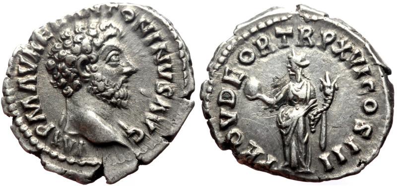 Marcus Aurelius (161-180) AR Denarius (Silver, 3.25g, 19mm) Rome, 162 
Obv: IMP ...