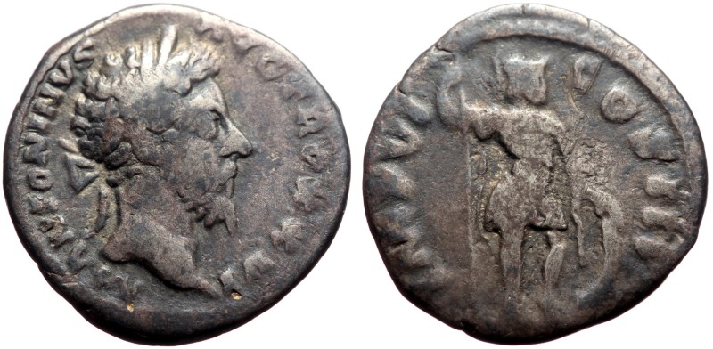 Marcus Aurelius 9161-180) AR Denarius (Silver, 3.04g, 18mm) Rome, 171-172.
Obv:...