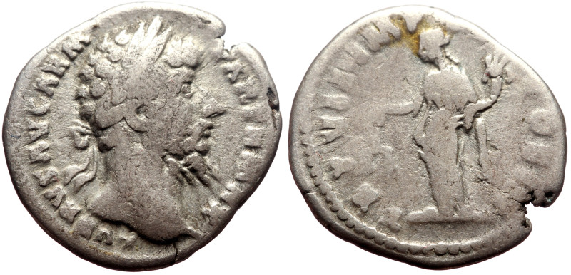 Lucius Verus (161-169) AR Denarius (Silver, 3.05g, 19mm) Rome.
Obv: L VERVS AVG ...