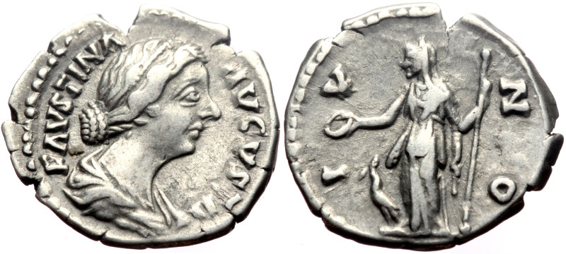 Faustina II (147-176) AR Denarius (Silver, 3.50g, 18mm) Rome, 161-176. 
Obv: FAV...