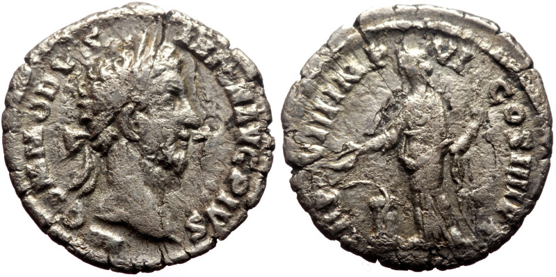 Commodus (177-192) AR Denarius (Silver, 2.23g, 17mm) Rome, 183. 
Obv: M COMMODVS...