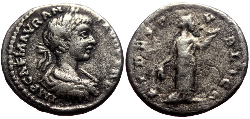 Caracalla (198-217) AR Denarius (Silver, 2.65g, 18mm) Rome, 198. 
Obv: IMP CAE M...