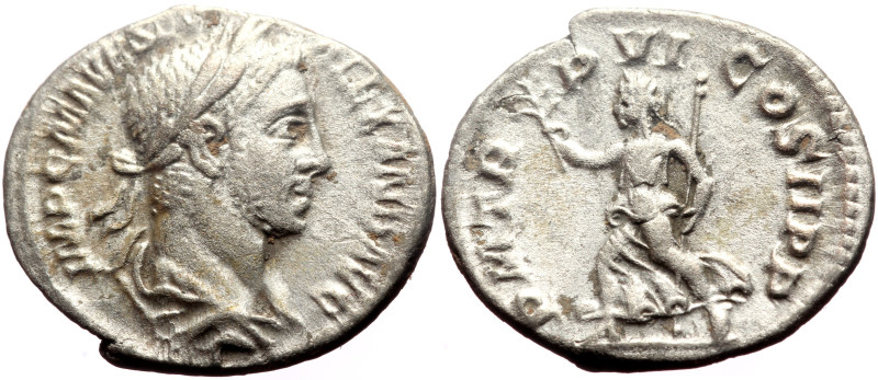 Severus Alexander (222-235) AR Denarius (Silver, 2.89g, 19mm) Rome, 228. 
Obv: I...