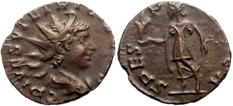 Tetricus II (272-273) AE Antoninianus (Bronze, 1.87g, 17mm) Treveri, 272-273. 
O...