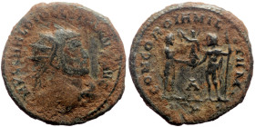 Diocletian (284-305) AE Antoninianus (Bronze, 4.46g, 21mm) Cyzicus, 292-293.
Obv: IMP C C VAL DIOCLETIANVS AVG, Radiate, draped and cuirassed bust of...
