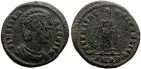 Helena (Augusta, 328-329) AE (Bronze, 3.41g, 18mm) Cyzicus 324-325. 
Obv: FL HELENA AVGVSTA, diademed and mantled bust right, with necklace 
Rev: SECV...