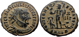 Licinius I (308-324) AE Follis (Bronze, 18mm, 2.24g) Alexandria, 321-324. 
Obv: IMP C VAL LICIN LICINIVS P F AVG, Radiate, draped and cuirassed bust o...