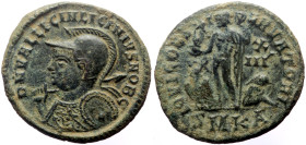 Licinius II (Caesar, 317-324) AE (Bronze, 3.09g, 20mm) Cyzicus 321-324. 
Obv: D N VAL LICIN LICINIVS NOB C, helmeted and cuirassed with spear across s...