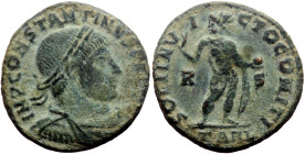 Constantine I the Great (307-337) AE (Bronze, 2.93g, 18mm) Arelate (Arles)
Obv: IMP CONSTANTINVS P F AVG, draped, cuirassed and laureate bust right 
R...