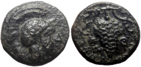 Justin I (518-527) AE 12 Nummi (Bronze, 2.19mm, 11mm) Alexandria 
Obv: Diademed, draped, and cuirassed bust right 
Rev: Cross between large IB; AΛEΞ. ...