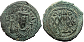 Phocas (602-610) AE Follis (Bronze, 11.03g, 28mm) Cyzicus, RY 5 = 606/7. 
Obv: δ N FOCAS PERP AVG Crowned bust of Phocas facing, wearing consular robe...