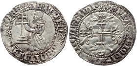 The Order of St. John At Rhodes Pierre De Corneillan (1354-1355) AR Gigliato (Silver, 3.83g, 28mm) 
Obv: +F. PETRUS. CORNILLIANO. DI. GRA. M, Grand Ma...