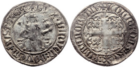 *Rare variety with Ω insted D letter. Never recorded by acsearch*
Crusaders, Chios, Maona Society (ca 1347-1566) AR Gigliato (Silver, 3.90g, 29mm)
Obv...