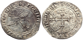 The Order of St. John At Rhodes Roger De Pins (1355-1365) AR Gigliato (Silver, 3.83g, 29mm) 
Obv: +F. ROGIERIUS. D. PINIBUS. DI. GRA. M. , The Grand M...