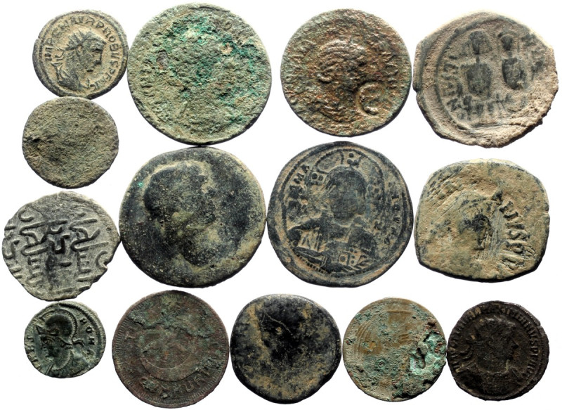 14 Ancient AE coins (Bronze, 130.69g)