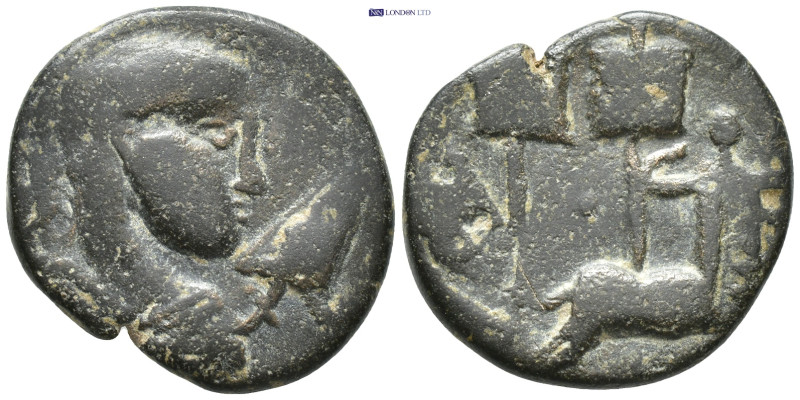 MESOPOTAMIA. Rhesaena. Elagabal (218-222). Ae. (21mm, 7.1 g) Obv: Laureate, drap...