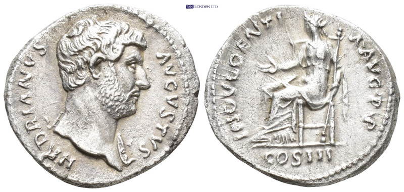 Hadrian. Denarius. 130 d.C. Rome. (3.1 Gr. 16mm.)
Laureate head to right. 
Rev. ...