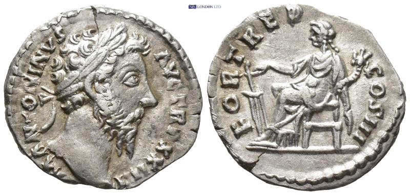 Marcus Aurelius, 161-180. Denarius Rome. (2.4 Gr. 17mm.)
 Laureate and draped bu...