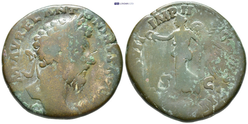 Marcus Aurelius. AD 161-180. Æ Sestertius (30mm, 19.0 g). Rome mint. Struck AD 1...