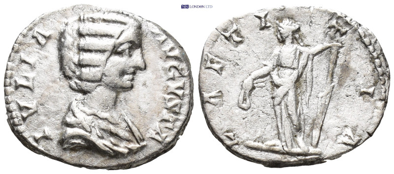 Julia Domna. Augusta, A.D. 193-217. AR denarius (15mm, 2.92 g). Laodicea, under ...