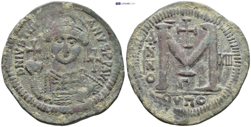 Justinian I AE 40 Nummi. Antioch, dated RY 13 = AD 539/40. (22.9 Gr. 41mm.)
Crow...