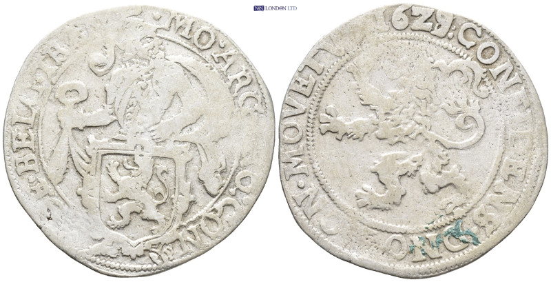 Netherlands, West Friesland. AR lion daalder (13 Gr. 35mm.). 1629. 
Knight behin...