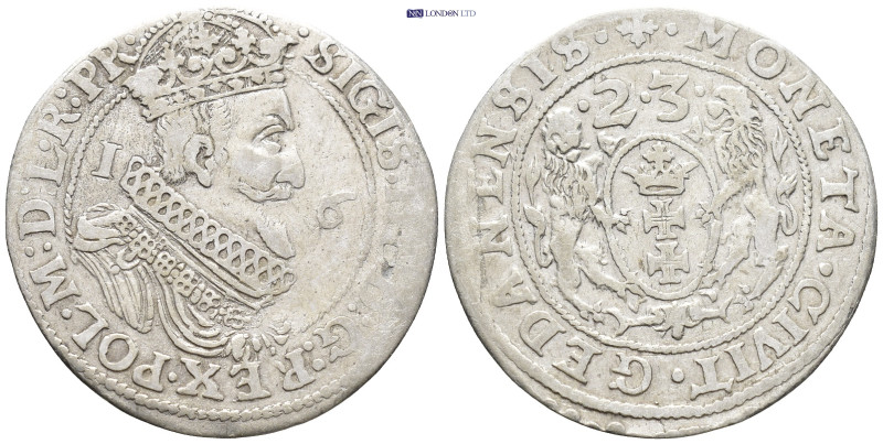 Poland. Sigismund III. A.D. 1587-1632. AR orte (6.4 Gr. 29mm.). 1623.
 Crowned b...