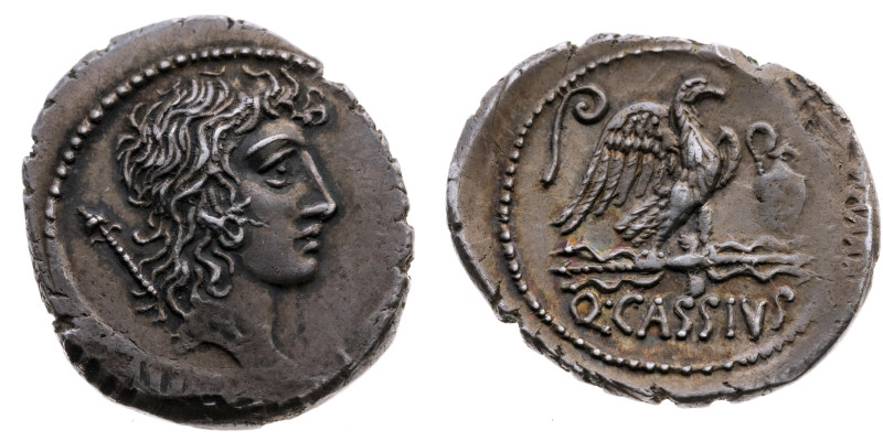 Republik 
Quintus Cassius Longinus, Münzbeamter, 55 v.Chr.
Denar

Rom

Vs:...